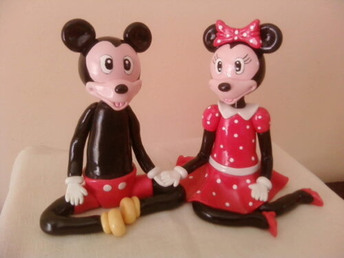 Mickey e Minnie Topo de bolo em Biscuit
