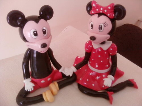 Mickey e Minnie Topo de bolo em Biscuit