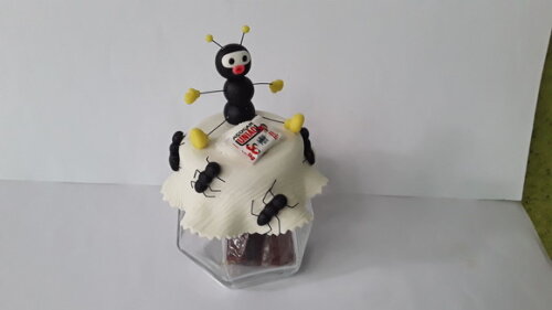 Potes decorados café ou açúcar em biscuit 350ml