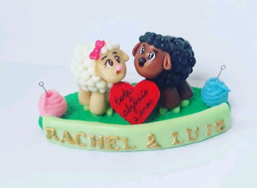 Topo bodas de algodão tema ovelhinha