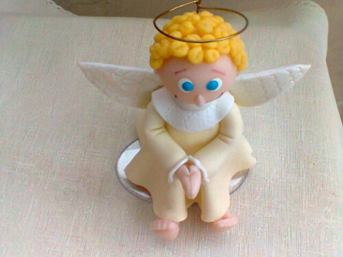 Topo de bolo batizado Anjinho
