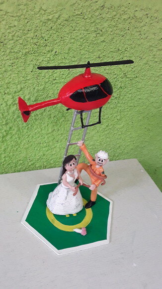 Topo de bolo casamento heliponto