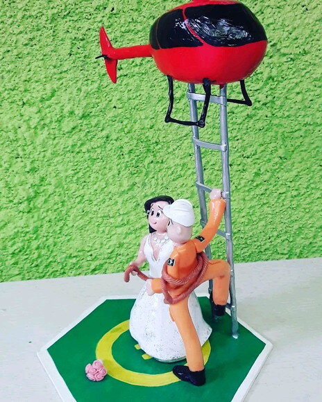 Topo de bolo casamento heliponto