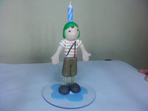 Topo de bolo com vela-Turma do Chaves