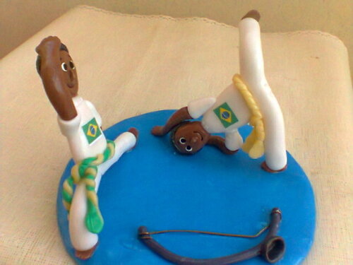 Topo de bolo/Enfeite de mesa capoeira