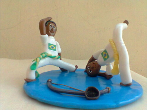 Topo de bolo/Enfeite de mesa capoeira