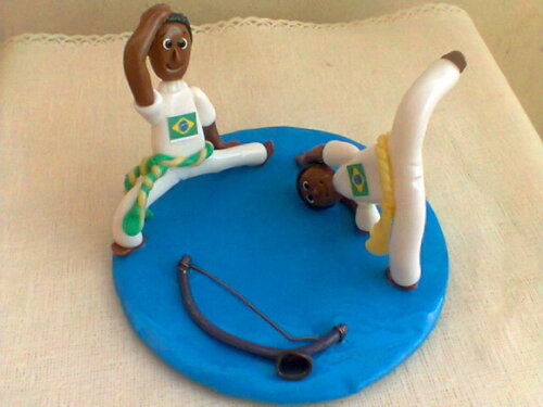 Topo de bolo/Enfeite de mesa capoeira