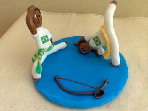 Topo de bolo/Enfeite de mesa capoeira