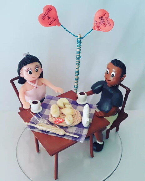 Topo de Bolo/enfeite de Mesa Casal Bodas de Trigo