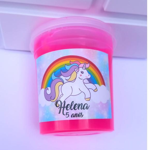 20 Slime Personalizada Unicórnio