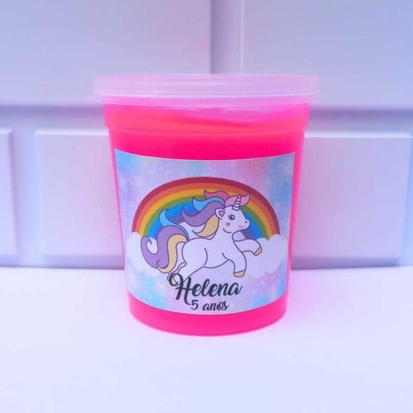30 Slime Personalizada para Lembrancinha Unicórnio
