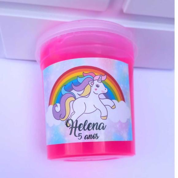 30 Slime Personalizada para Lembrancinha Unicórnio