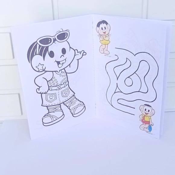40 Kit Colorir Turma da Mônica (livrinho + Giz de Cera)