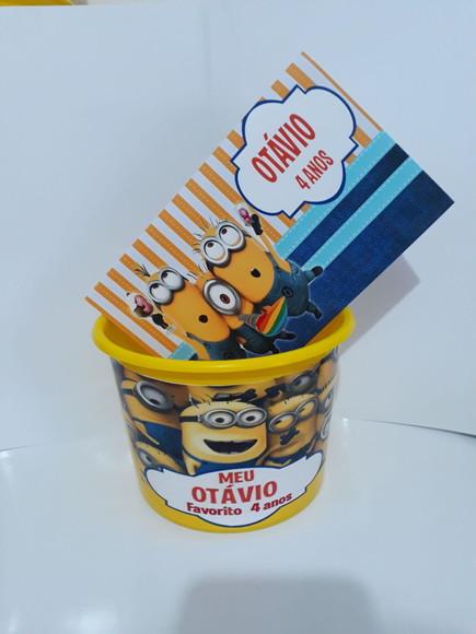 Lembrancinha Balde de Pipoca do Minions