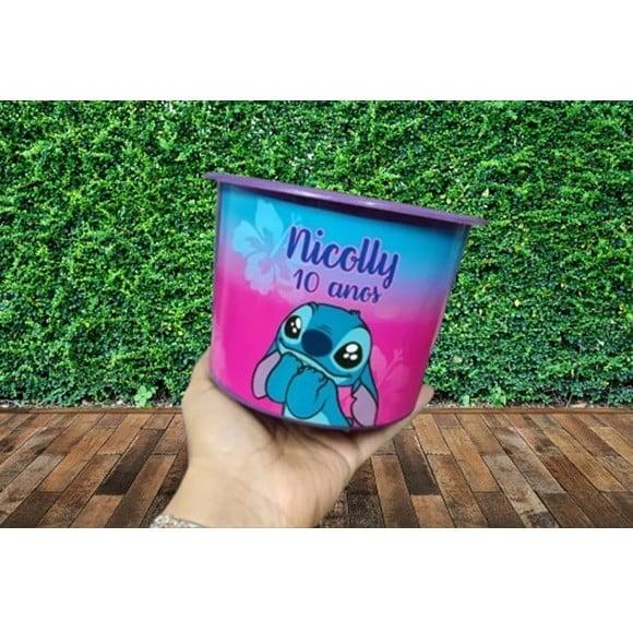 Lembrancinha Balde de Pipoca do Stitch