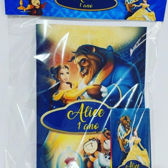 Livrinho para Colorir Bela e a Fera + Giz de Cera