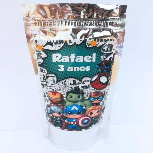 Saquinho Metalizado Personalizado Heróis Baby