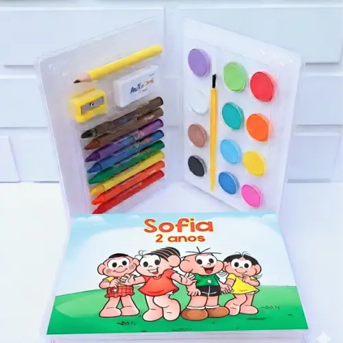 15 Lembrancinha Turma da Mônica - Estojo de Pintura