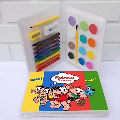 20 Kit Colorir Magali Baby - Estojo Personalizado Magali