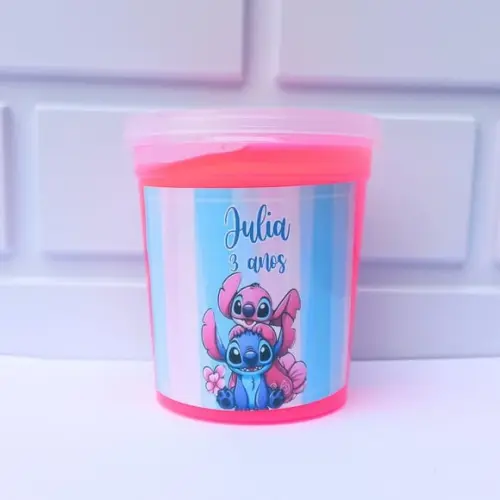 20 Slime Personalizada Stitch e Angel