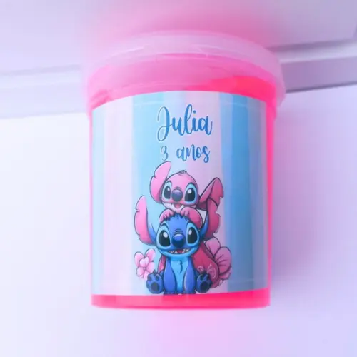 20 Slime Personalizada Stitch e Angel