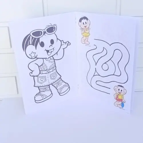 25 Kit Colorir Turma da Mônica (livrinho + Giz de Cera)