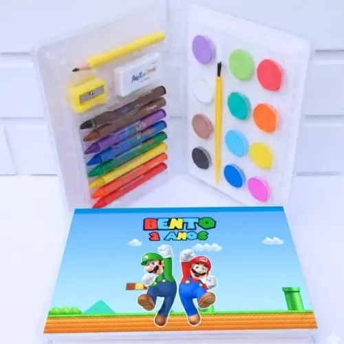30 Lembrancinha Super Mario - Estojo Personalizado