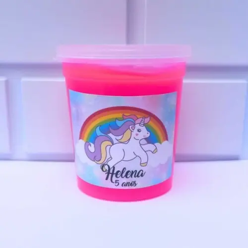 30 Slime Personalizada para Lembrancinha Unicórnio