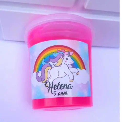 30 Slime Personalizada para Lembrancinha Unicórnio