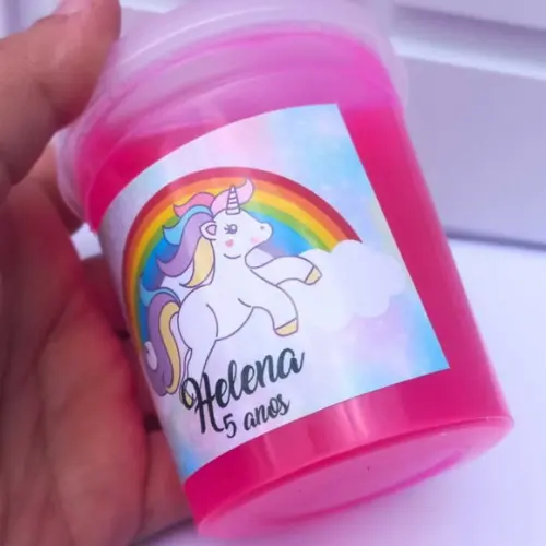 30 Slime Personalizada para Lembrancinha Unicórnio