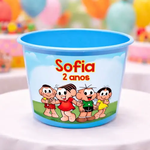 35 Balde de Pipoca Personalizado 1,5l - Turma da Mônica