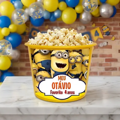 35 Balde de Pipoca Personalizado 1,5l - Minions