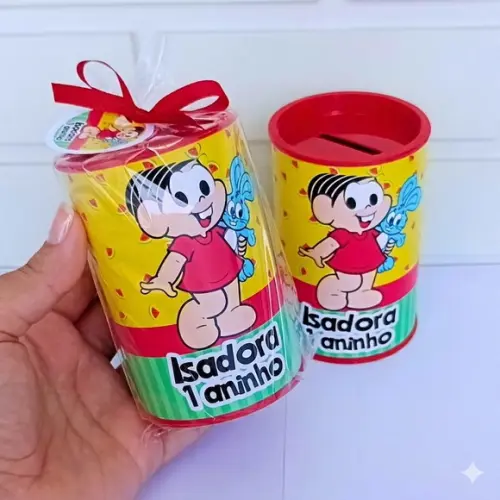 40 Cofrinho Personalizado Turma da Monica