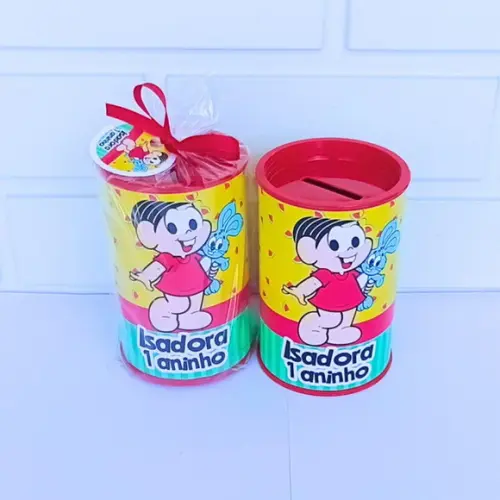 40 Cofrinho Personalizado Turma da Monica