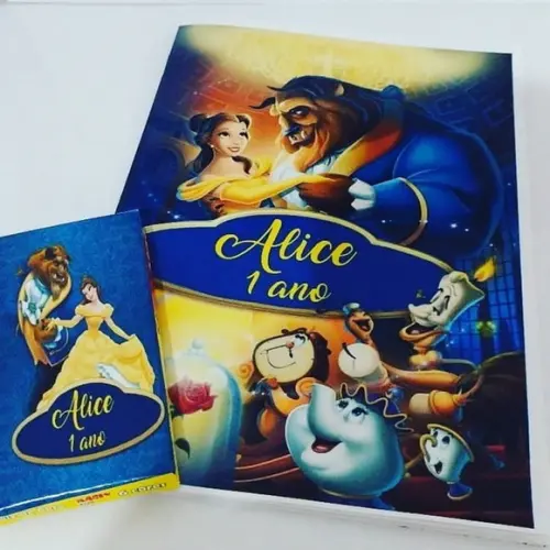 40 Kit Colorir a Bela e a Fera Personalizado