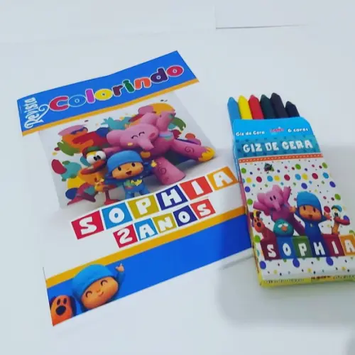 Kit Revistinha de Colorir com Giz - Pocoyo