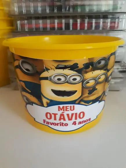Lembrancinha Balde de Pipoca do Minions