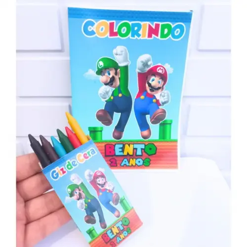 Livrinho de Colorir com Giz - Super Mario Bros