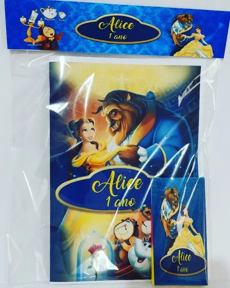 Livrinho para Colorir Bela e a Fera + Giz de Cera