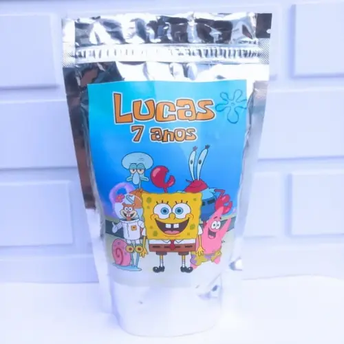 Saquinho Metalizado Personalizado Bob Esponja
