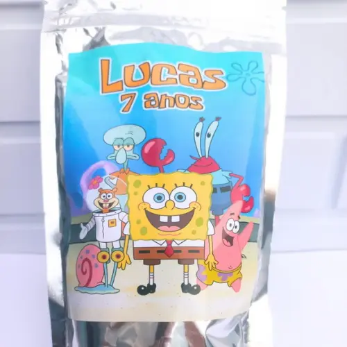 Saquinho Metalizado Personalizado Bob Esponja