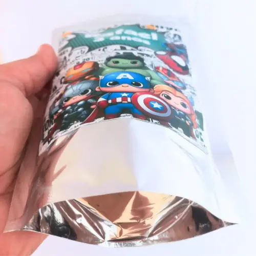 Saquinho Metalizado Personalizado Heróis Baby