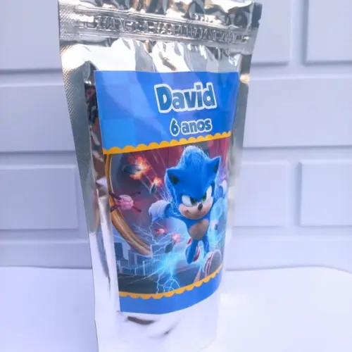 Saquinho Metalizado Personalizado Sonic