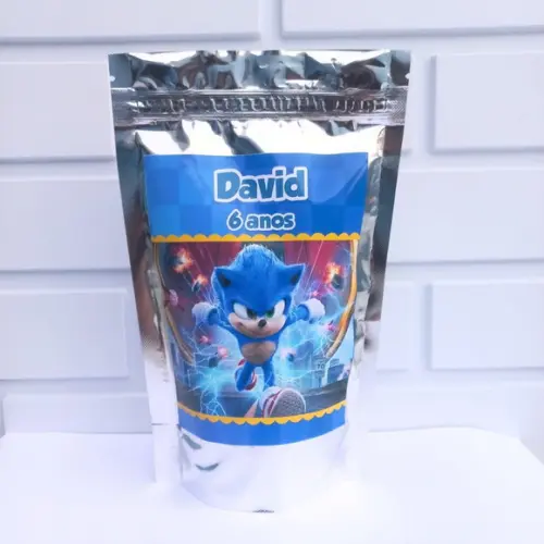Saquinho Metalizado Personalizado Sonic