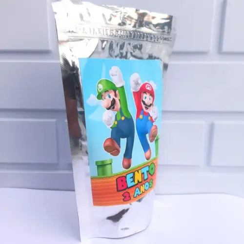 Saquinho Metalizado Personalizado Super Mario Bros