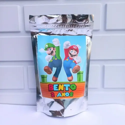 Saquinho Metalizado Personalizado Super Mario Bros