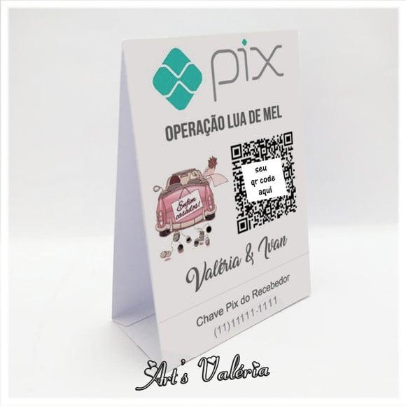 Banner de Mesa Pix QR Code Operação Lua de Mel