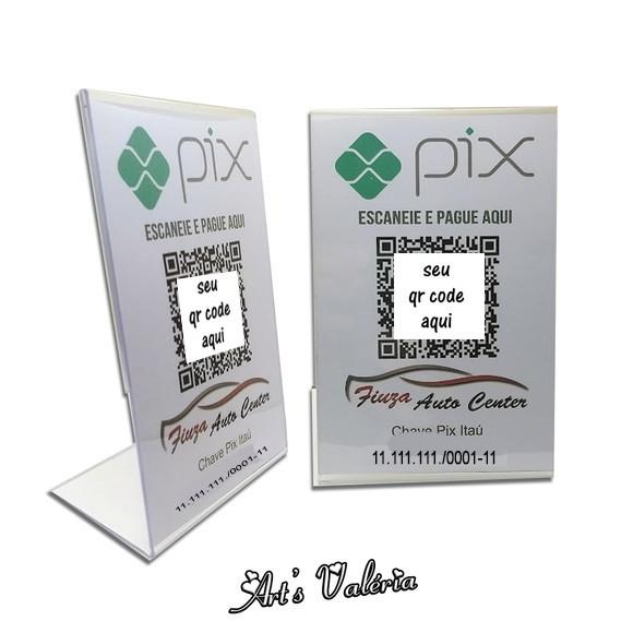 Banner de Mesa de Acrílico Pix Qr Code Personalizado