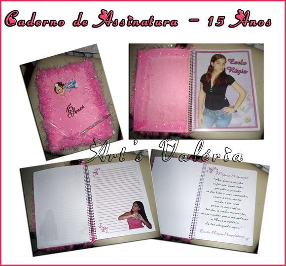 Caderno De Assinatura 15 Anos  - Grande