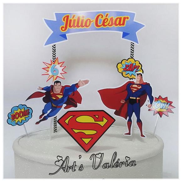 Topo de Bolo Super Homem